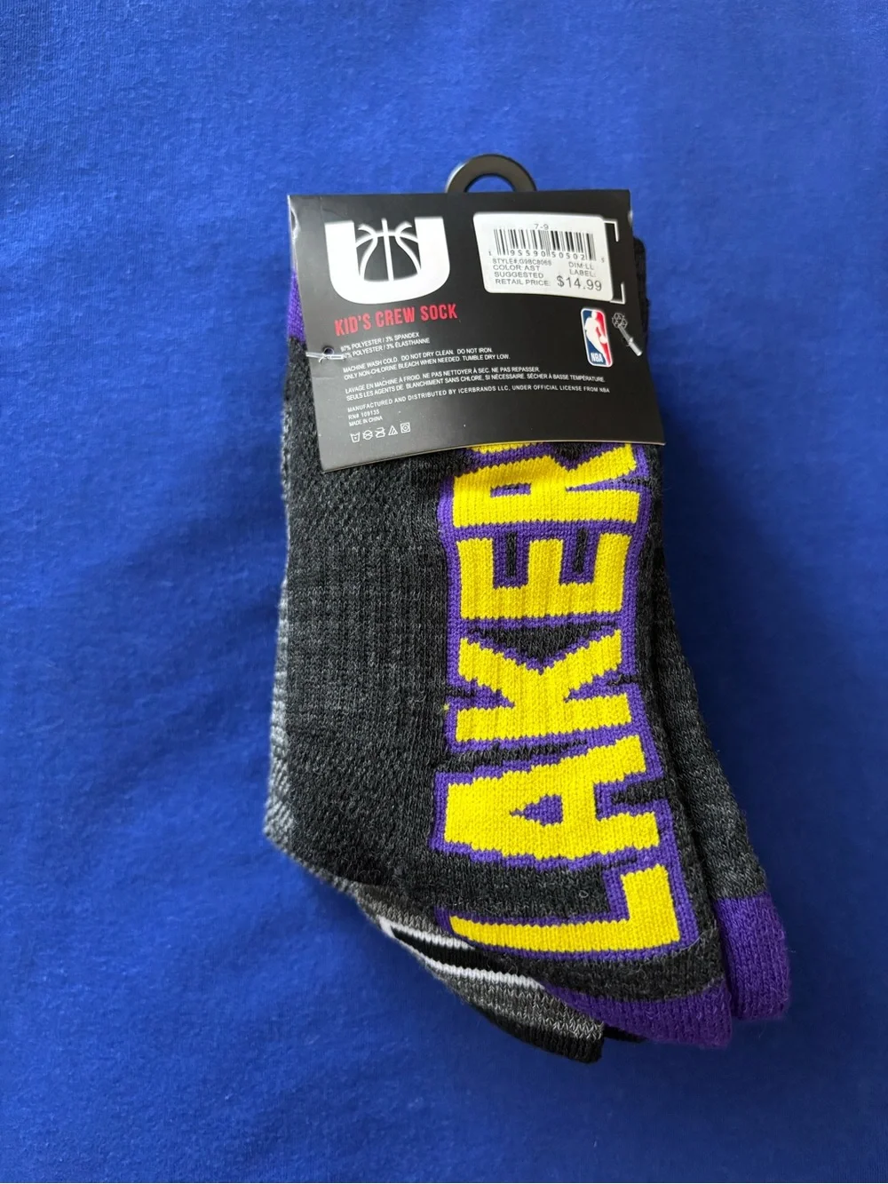 NBA LOS ANGELES LAKERS KIDS BOYS SOCKS